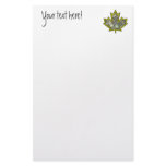 Patchwork Stitched Maple Leaf  6 Custom Stationery