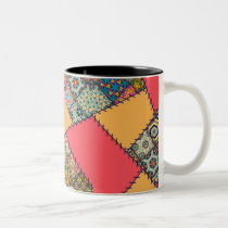 Patchwork With Stitching - 16 mugs by ArtbyJean Patchwork With Stitching - 16 mugs