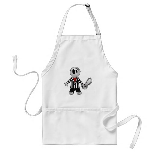 PATCHY CHAINSAW HALLOWEEN SKELETON APRONS