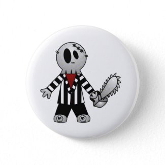 PATCHY CHAINSAW HALLOWEEN SKELETON button