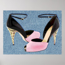 Patent Leather with Sculpted Metal Heel Poster