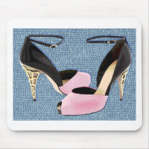 Patent Leather with Sculpted Metal Heels mousepads by ElainePlesser Patent Leather with Sculpted Metal Heels mousepads