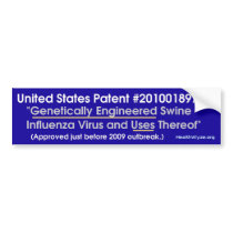 Patented H1N1 Virus Bumper Stickers