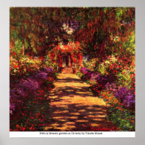 Path in Monets garden in Giverny by Claude Monet Print