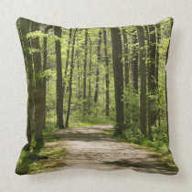 Path in Woods Greenery Pillow pillows