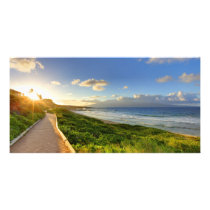 Path to sunset. Oneloa Beach. Maui. Customized Photo Card