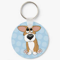 Pathetic Eyes Corgi Keychain
