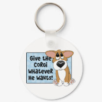 Pathetic Eyes Corgi Keychain