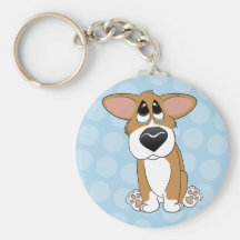 Pathetic Eyes Corgi Keychain