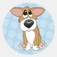 Pathetic Eyes Corgi Stickers