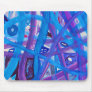 Paths in Blue Purple Abstract Mouse Pads