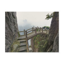 Pathway and small bridge, Yellow Mountain, 2 Post Cards
