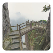 Pathway and small bridge, Yellow Mountain, 2 Stickers