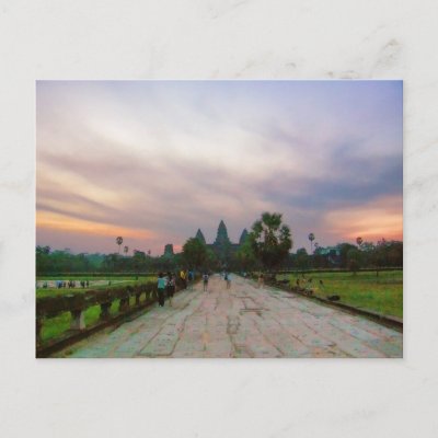 Pathway to Angkor Wat, Cambodia Postcard postcard