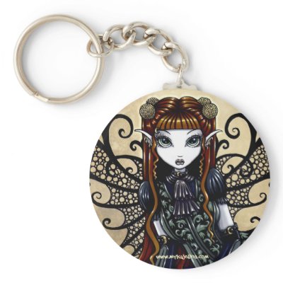 Patience" Auburn Haired Goth Faery keychain