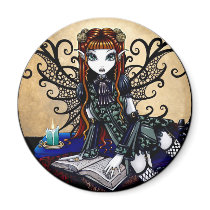 Patience Gothic Reading Fairy Magnet by mykajelina Patience Gothic Reading Fairy Magnet