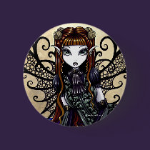 "Patience" Gothic Victorian Fairy Art Button buttons