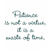 Patience is not a virtue t-shirts