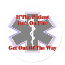 Patient on fire Sticker