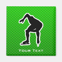 Patinador verde de la velocidad iman de frigorífico