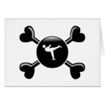 Patinaje artístico la bandera pirata tarjeton