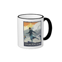 Patinaje de hielo - poster olímpico del promo de P Tazas De Café