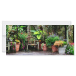 Patio Garden in the Rain Full Color Rack Card
