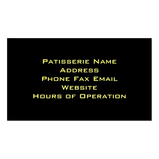 Patisserie Business Card II (back side)