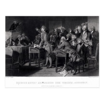 Patrick Henry addressing the Virginia Assembly Post Card