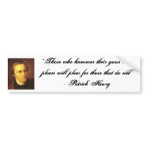 Patrick Henry - guns into plows Bumper Stickers