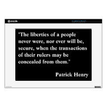 Patrick Henry Quote Zazzle Skin Decals For 15" Laptops