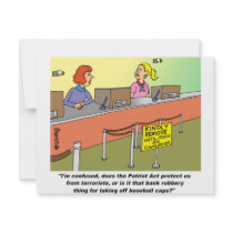 PATRIOT ACT / BANK ROBBERY CUSTOM INVITATIONS