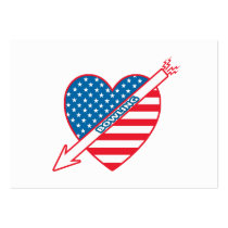 Patriot Bowling Heart Business Card Templates