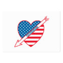 Patriot Bowling Heart Business Card Templates