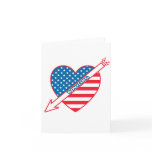 Patriot Bowling Heart Greeting Cards