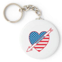 Patriot Bowling Heart Keychain