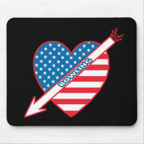 Patriot Bowling Heart Mouse Pad