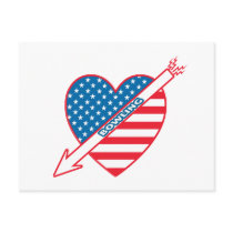 Patriot Bowling Heart Postcard