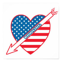 Patriot Bowling Heart Print