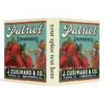Patriot Strawberries Vintage Fruit Crate Label Art Binders