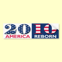 Patriotic "2010 America Reborn" sticker bumper stickers