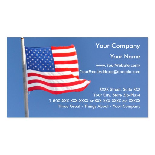Patriotic 2 - business card template (front side)