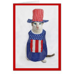 Patriotic 4th of July Siamese Cat Greeting Card