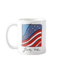 Patriotic Abstract 4th of July Flag Mugs