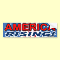 Patriotic "America Rising!" bumper sticker bumper stickers