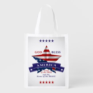 Patriotic America Star Design (v3) Market Tote