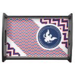 Patriotic American Chevron with Eagle Food Tray