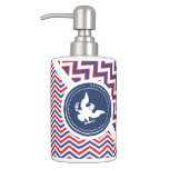 Patriotic American Chevron with Eagle Toothbrush Holder