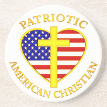 PATRIOTIC AMERICAN CHRISTIAN DRINK COASTERS