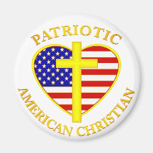 PATRIOTIC AMERICAN CHRISTIAN REFRIGERATOR MAGNET